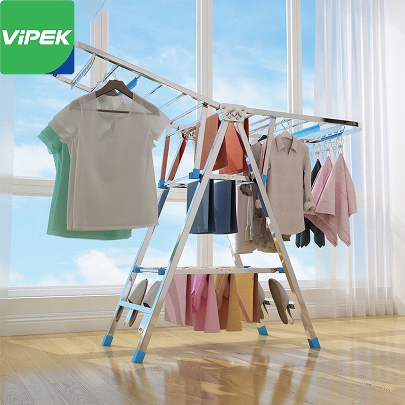 Vipek Giá Phơi Đồ Bằng Thép Không Gỉ Có Thể Gấp Lại Móc treo gấp ngoài trời Móc treo gấp ban công Có thể điều chỉnh độ cao và tiết kiệm không gian