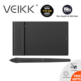 Veikk Bảng vẽ điện tử VK Máy tính bảng vẽ cấp độ 8192 có bút cảm ứng không dùng pin 290PPS Hỗ trợ Windows Mac Android