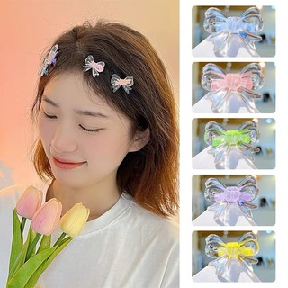 👾miua kẹp tóc hình nơ trong suốt mini
