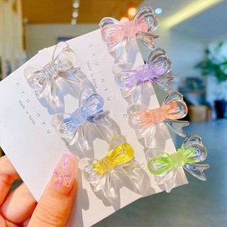 👾miua kẹp tóc hình nơ trong suốt mini
