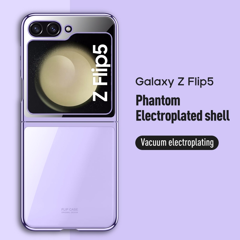 Cho Samsung Galaxy Z Flip 5 Ốp Điện Thoại Cứng Mạ Điện Siêu Mỏng