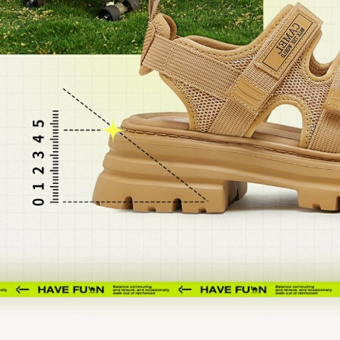 Cameljeans Giày sandal đi biển thể thao dành cho nữ L23M525048
