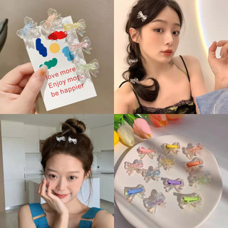 Miua🔮kẹp tóc hình nơ trong suốt mini