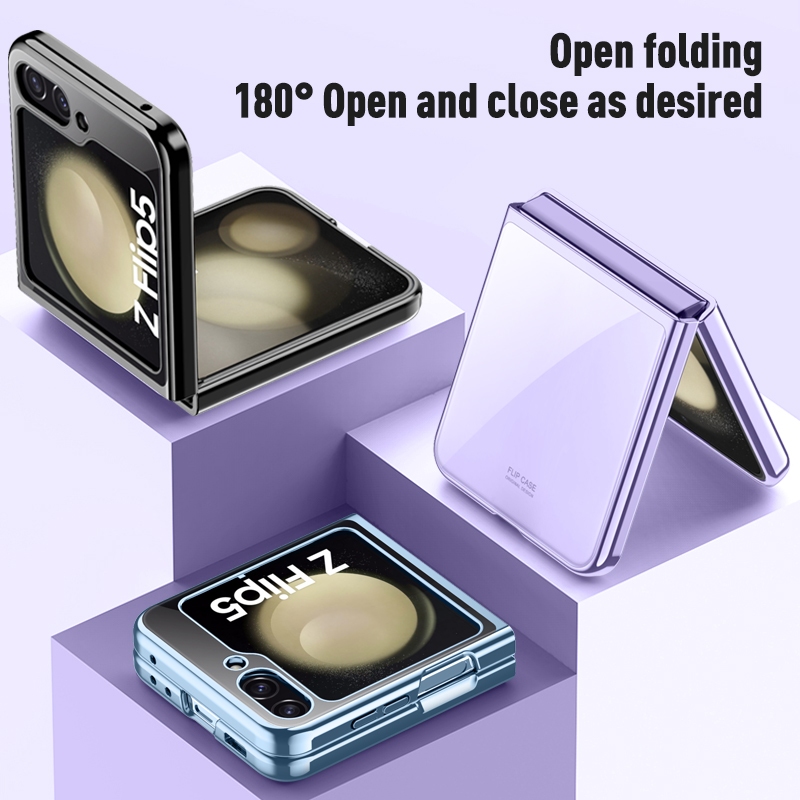 Cho Samsung Galaxy Z Flip 5 Ốp Điện Thoại Cứng Mạ Điện Siêu Mỏng
