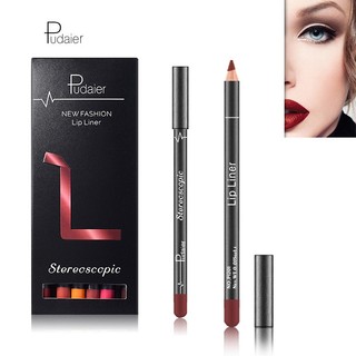 Pudaier lip liner matte son môi bút 12 màu chống thấm nước móc lót môi bút chì trang điểm bán buôn