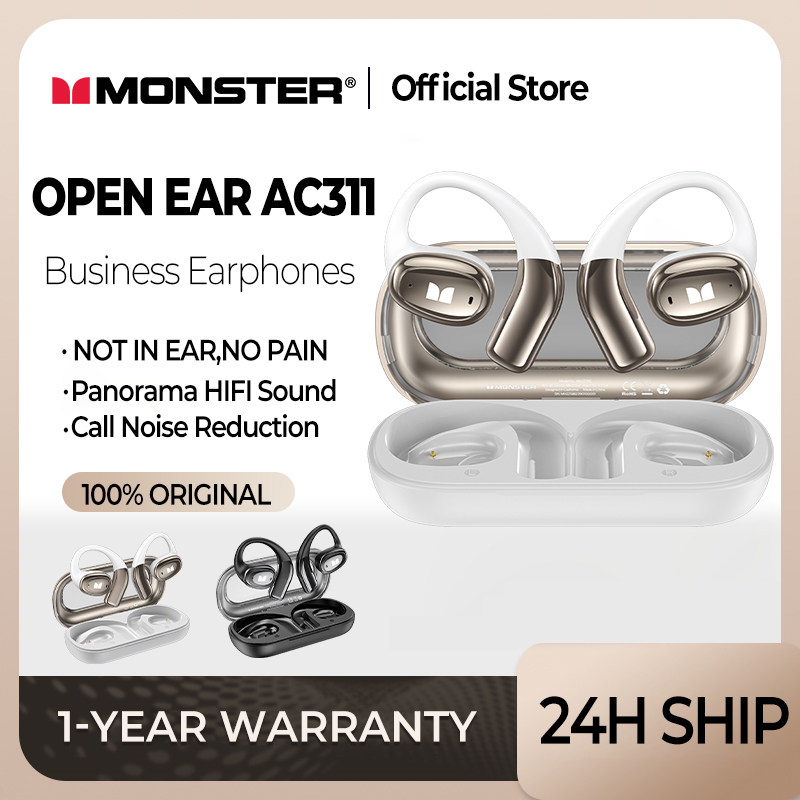Quái vật OPEN EAR AC311 Tai nghe Bluetooth 5.4 không dây hở tai, tai nghe thể thao, có mic, chống nư