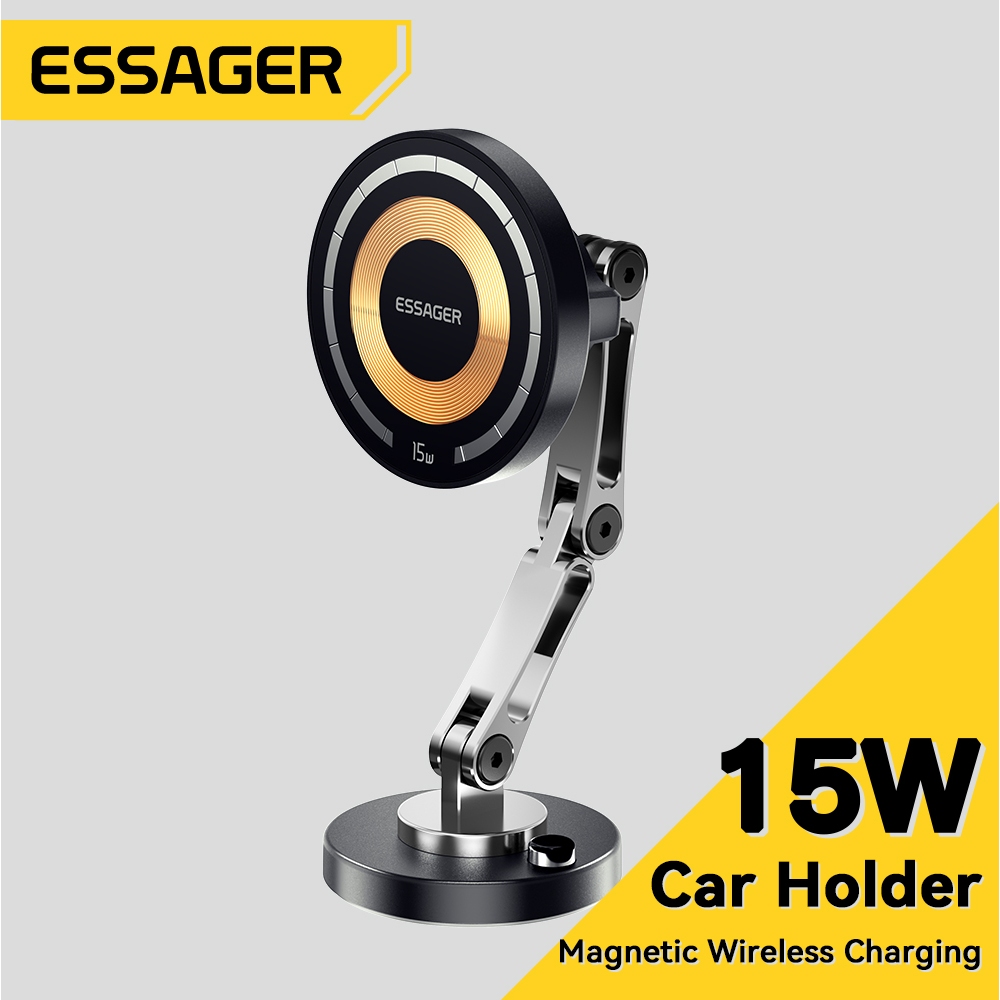 Essager Đế Sạc Điện Thoại Không Dây Có Nam Châm Hít 15w Cho Xe Hơi
