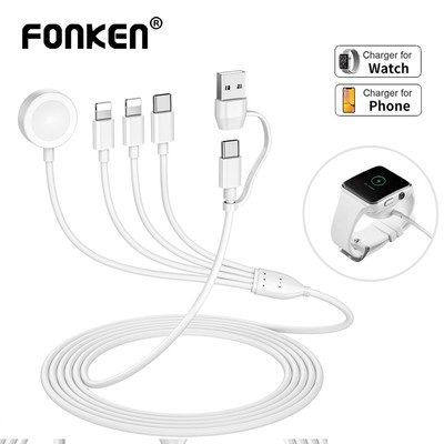 Đế Sạc Nhanh Không Dây FONKEN USB/Type C Cho Đồng Hồ A-p-le Watch Series 8/7/6/SE/5/4/3/2/1