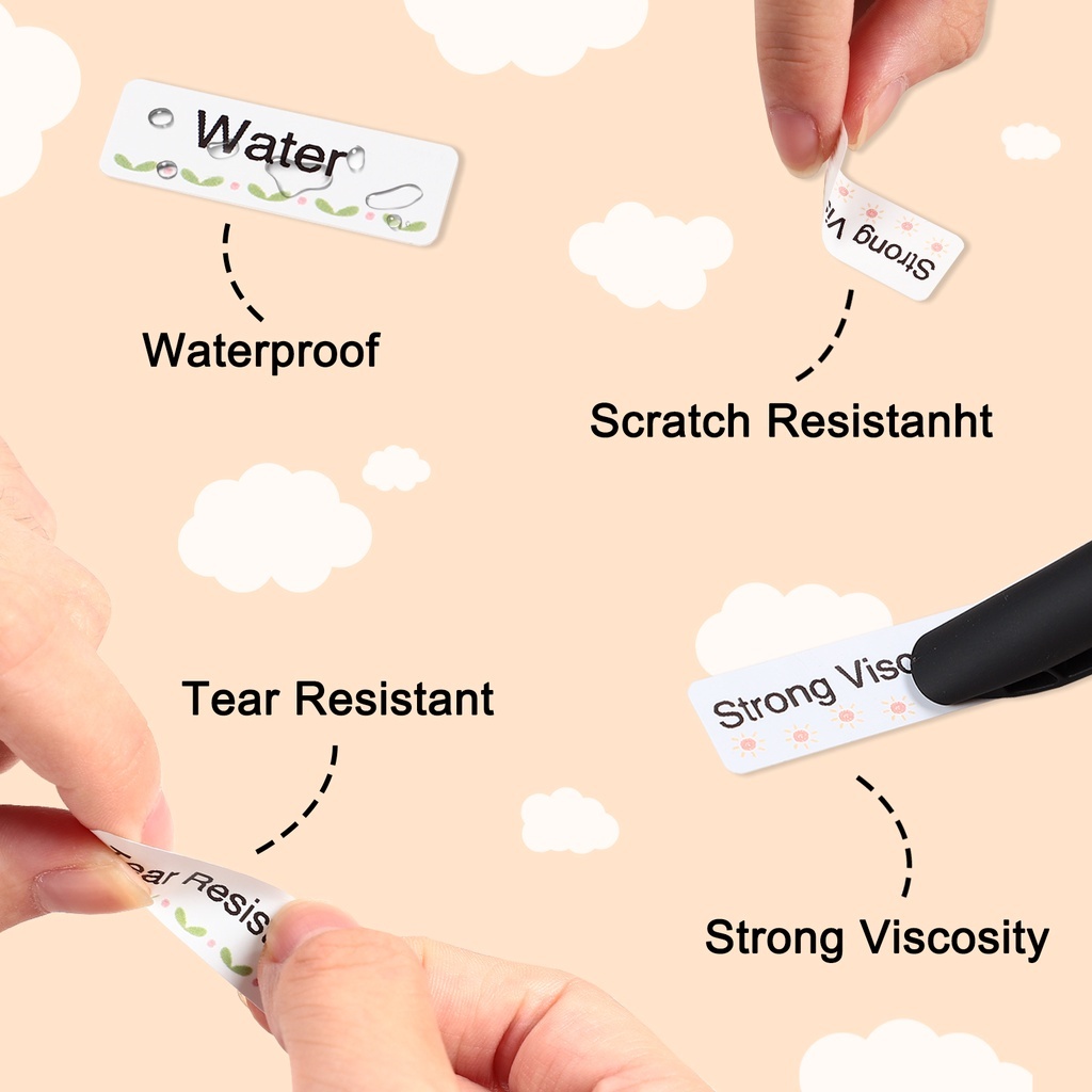 Bộ 5 Cuộn Băng Keo Dán Nhãn Màu Trắng Trong Suốt 520b