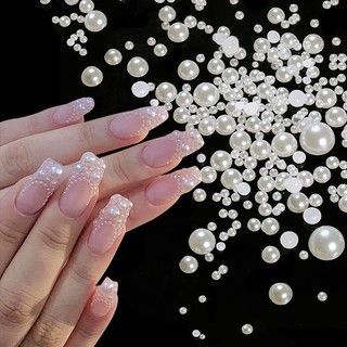 UR SUGAR Set 200 Hạt Ngọc Trai 3D Nhiều Kích Cỡ Trang Trí Móng Nghệ Thuật