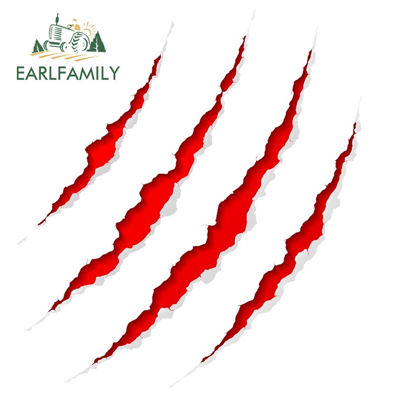 Earlfamily Đề Can Dán Trang Trí Kính Chắn Gió Xe Hơi Hình Dấu Chân Quái Vật 13cm Chống Thấm Nước