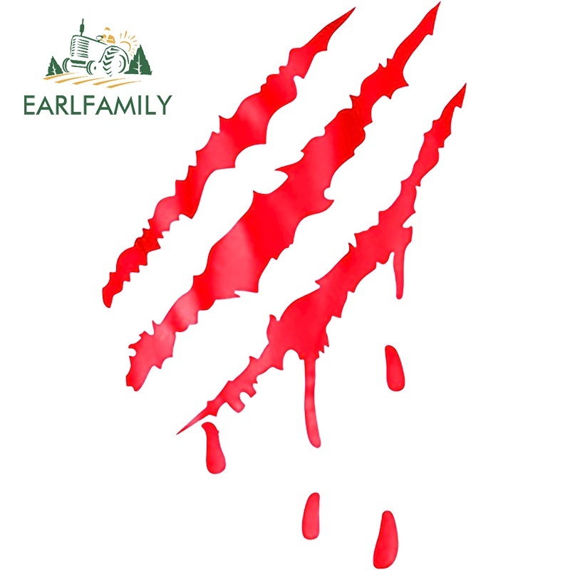 Earlfamily Đề Can Dán Trang Trí Kính Chắn Gió Xe Hơi Hình Dấu Chân Quái Vật 13cm Chống Thấm Nước