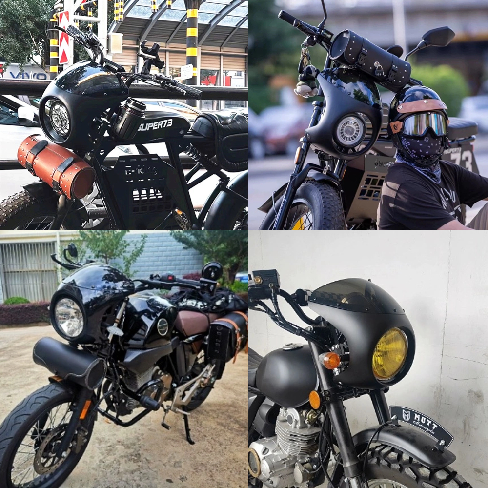 Motorlife 7in Đèn Pha Xe Máy Fairing Bề Mặt Mịn Chống Lão Hóa Phổ Biến Phù Hợp Với Tròn