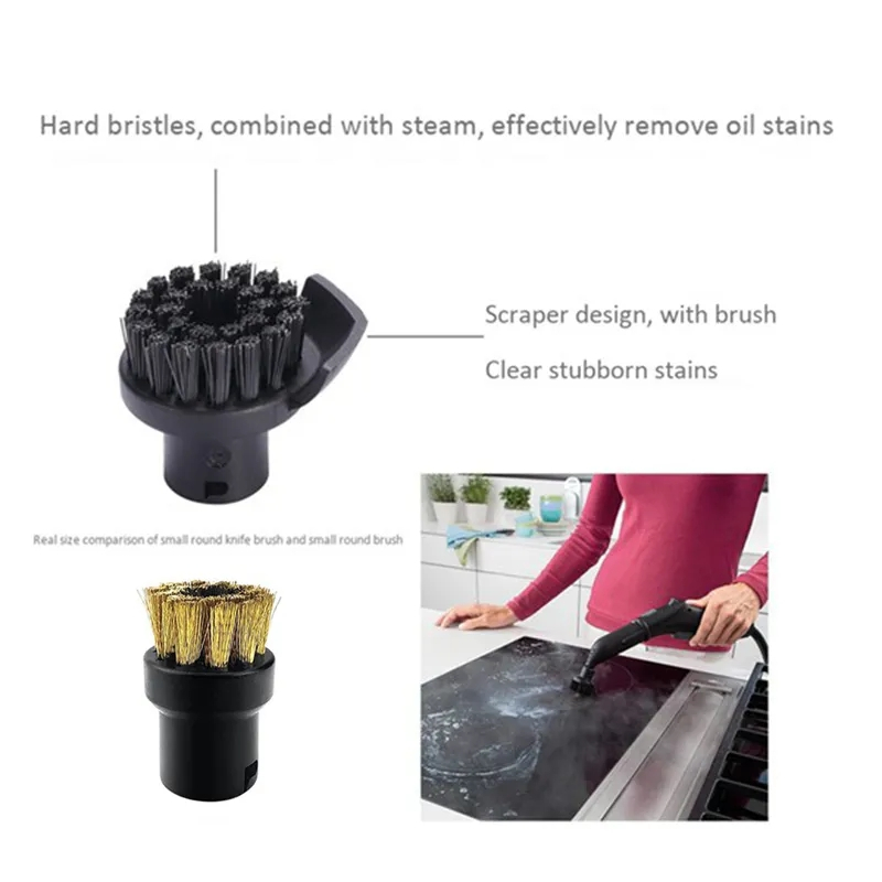 Đầu bàn chải tròn làm sạch động cơ hơi nước+vòi phun cho Karcher SC1 SC2 SC3 SC4 SC5 SC7 CTK10 Phụ tùng