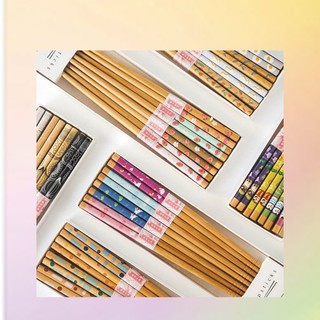 Đũa đũa tre 8 đôi đũa tre bộ đũa nhật bản hộ gia đình in hình đũa tre đũa hộ gia đình bộ đồ ăn