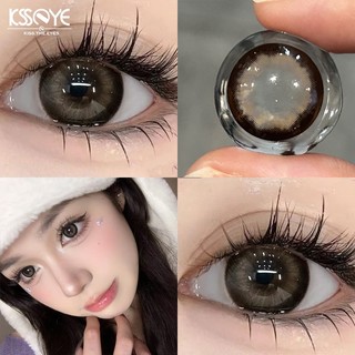  Kính áp tròng màu 14,5MM Sử dụng hàng năm Kính áp tròng thoải mái tự nhiên với dung dịch màu nâu/xám Mắt to Học sinh Phụ kiện trang điểm dành cho nữ Kính áp tròng  Hàng năm
