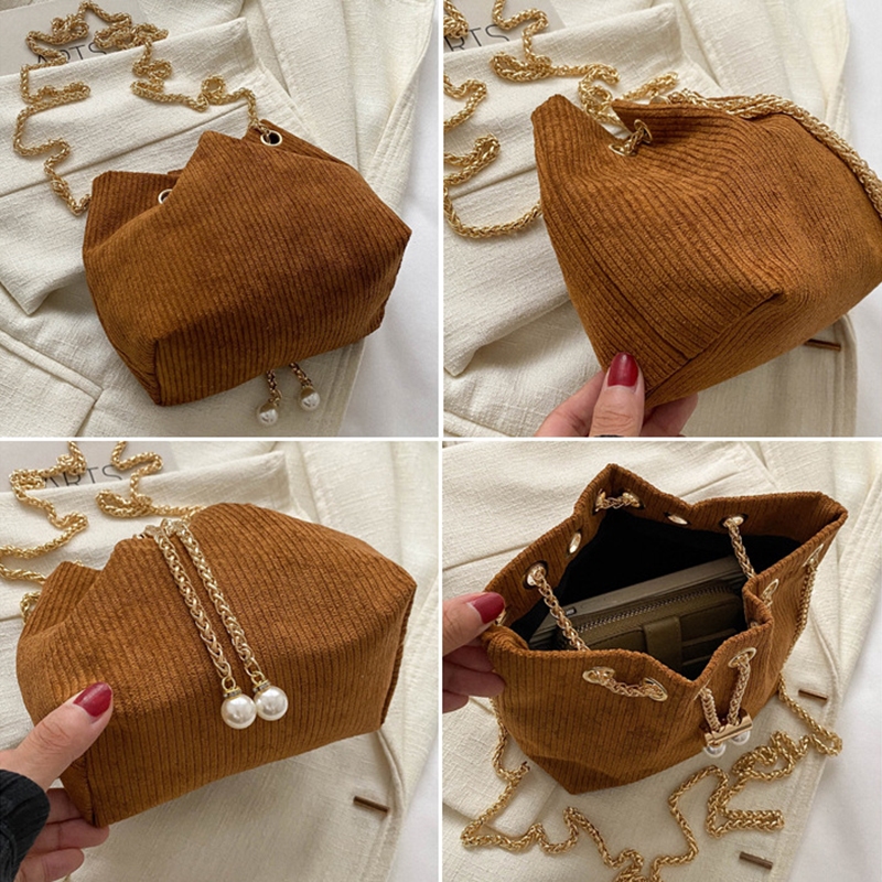 Túi Đeo Chéo Dây Rút Phong Cách vintage Nữ Tính