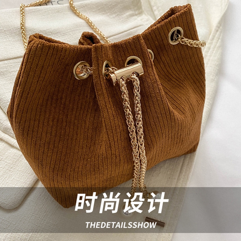 Túi Đeo Chéo Dây Rút Phong Cách vintage Nữ Tính