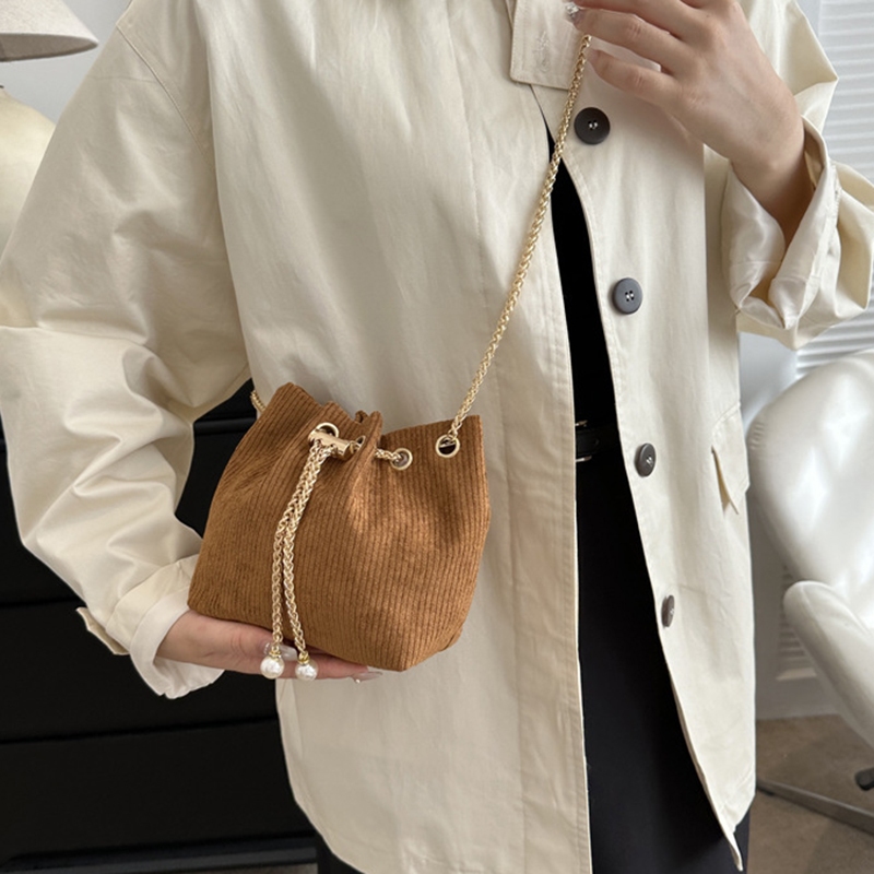 Túi Đeo Chéo Dây Rút Phong Cách vintage Nữ Tính