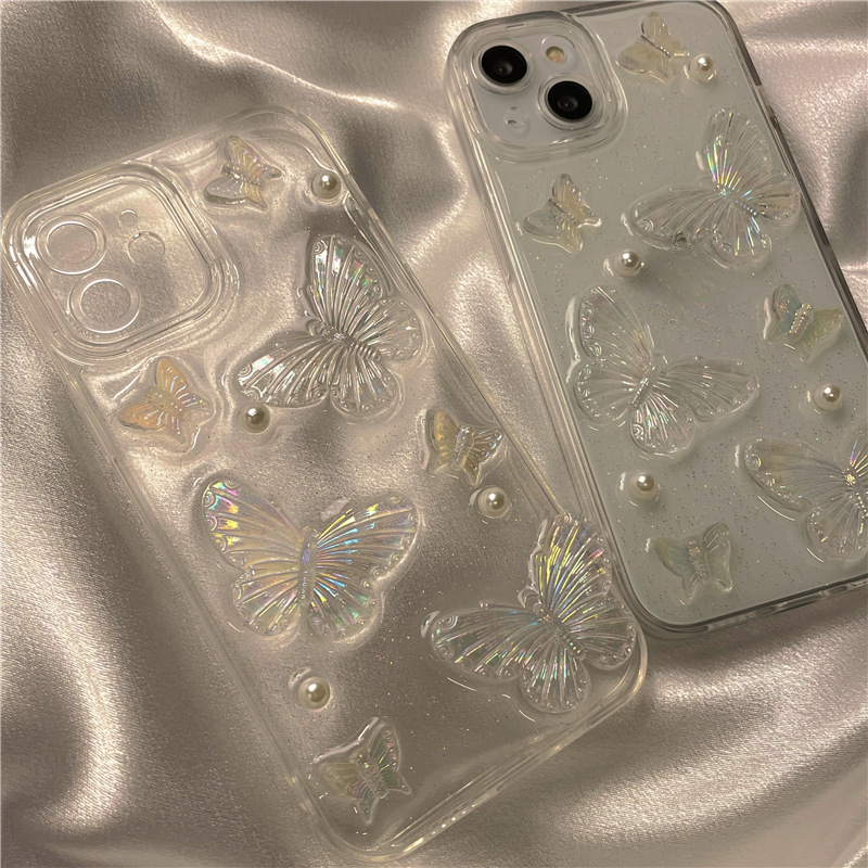 Ốp Điện Thoại tpu Dẻo Họa Tiết Hoa 3d Đính Lá Ngọc Trai Lấp Lánh Cho iphone 15 14 pro max 13 12 11 pro max x xr 8 7 plus ultra