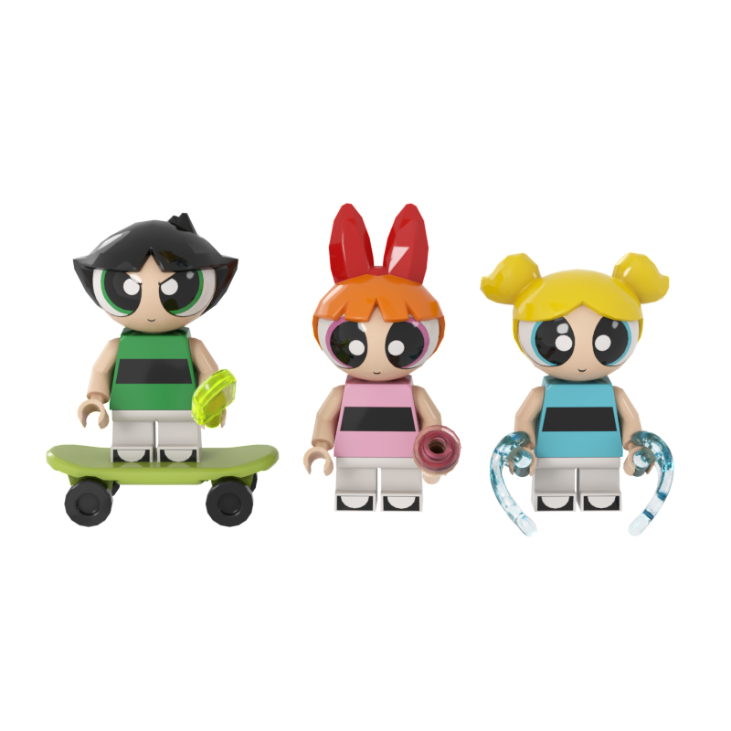 Powerpuff girl Bộ Sưu Tập Mô Hình Đồ Chơi Lắp Ráp ninja hero super city