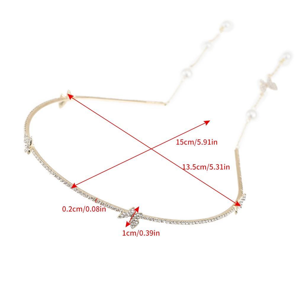 Băng Đô Dây Xích Hình Bướm Đính Đá Pha Lê Tua Rua Thời Trang Hàn Quốc