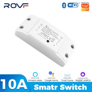 Công tắc wifi thông minh Tuya Rovf 10A /2200w tương thích với Google Home và Amazon Alexa