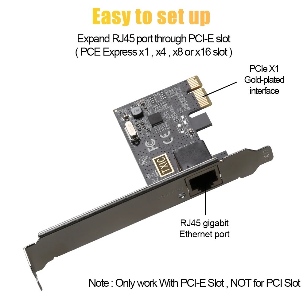 Thẻ Mạng gigabit ethernet pci-E 1gbps rj45 100 / 1000m / 1000m Cho Máy Tính