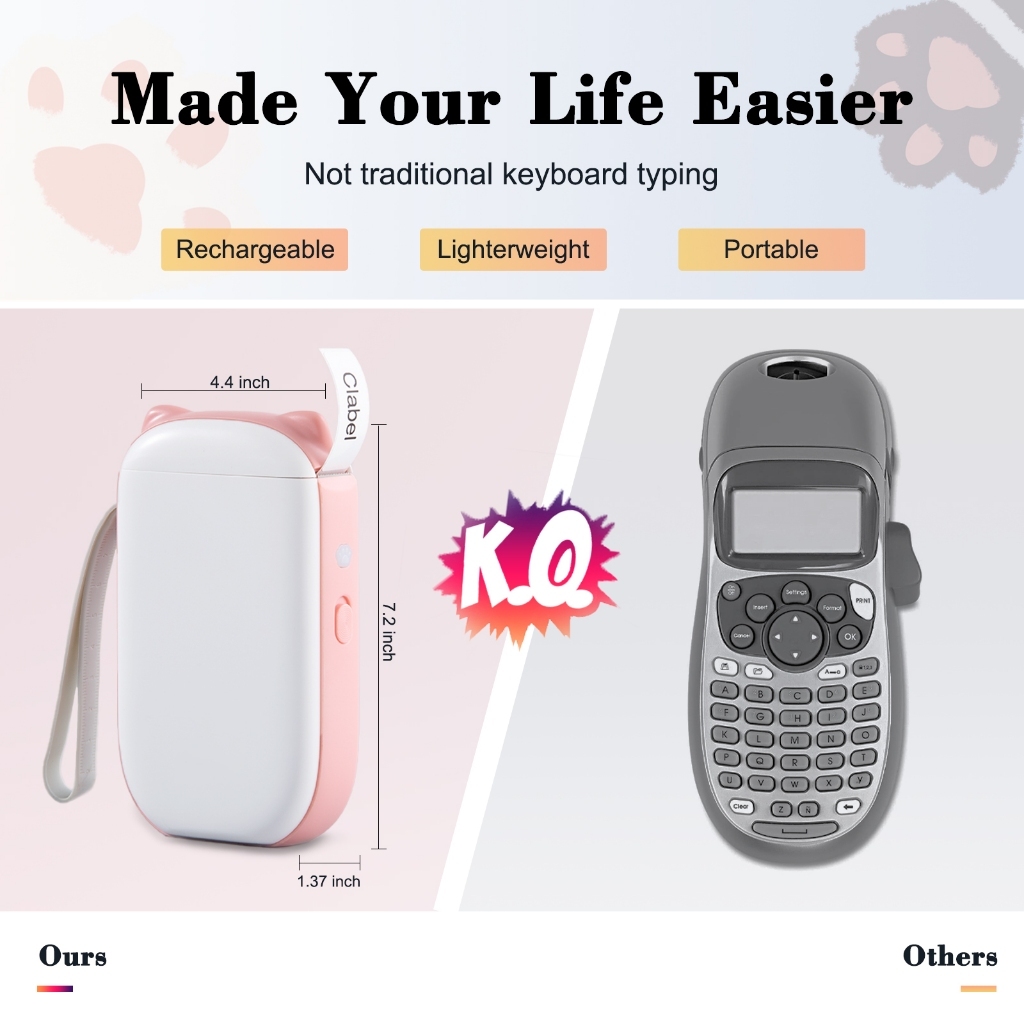 Clable 520b Máy in nhãn máy in mini máy in nhỏ nhãn kết nối bluetooth chống nước