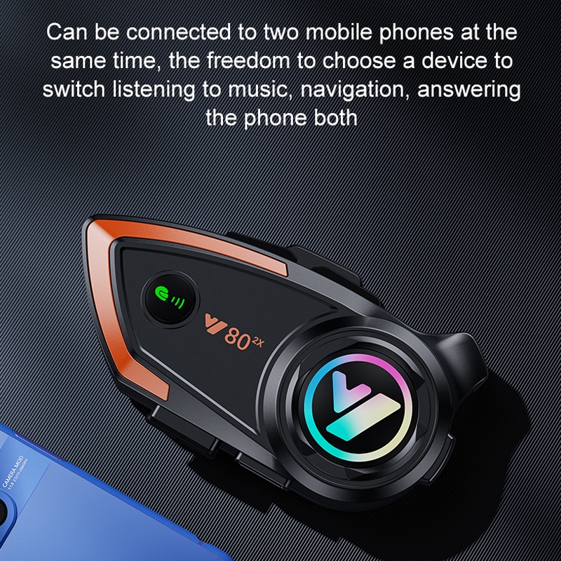 Tai Nghe Chụp Tai y80 2x bluetooth 5.3 Gắn Mũ Bảo Hiểm Xe Máy Chống Nước 1000mah Kèm Phụ Kiện