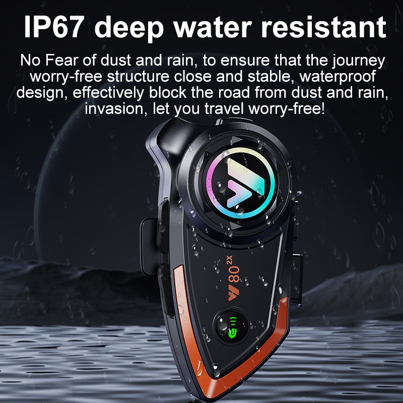 Tai Nghe Chụp Tai y80 2x bluetooth 5.3 Gắn Mũ Bảo Hiểm Xe Máy Chống Nước 1000mah Kèm Phụ Kiện