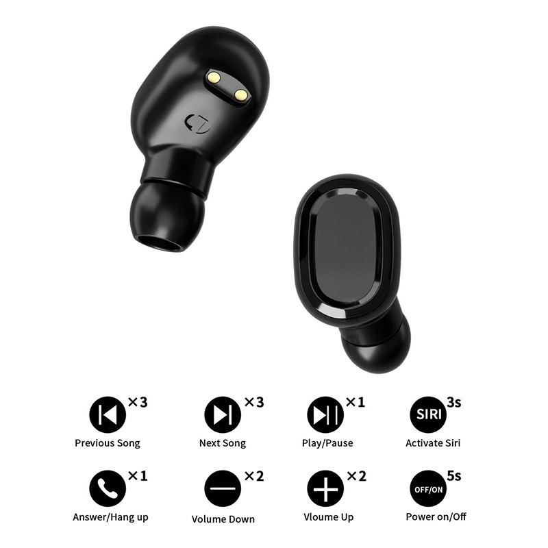Hqai h1 tws Tai nghe không dây Phong Cách Thể Thao Cho Tất Cả Các Dòng phoneearpods