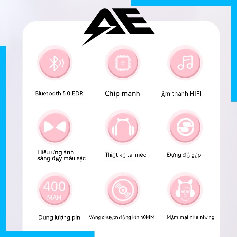 Tai Nghe Chụp Tai stn-28 Kết Nối bluetooth Không Dây Có Đèn Nhiều Màu