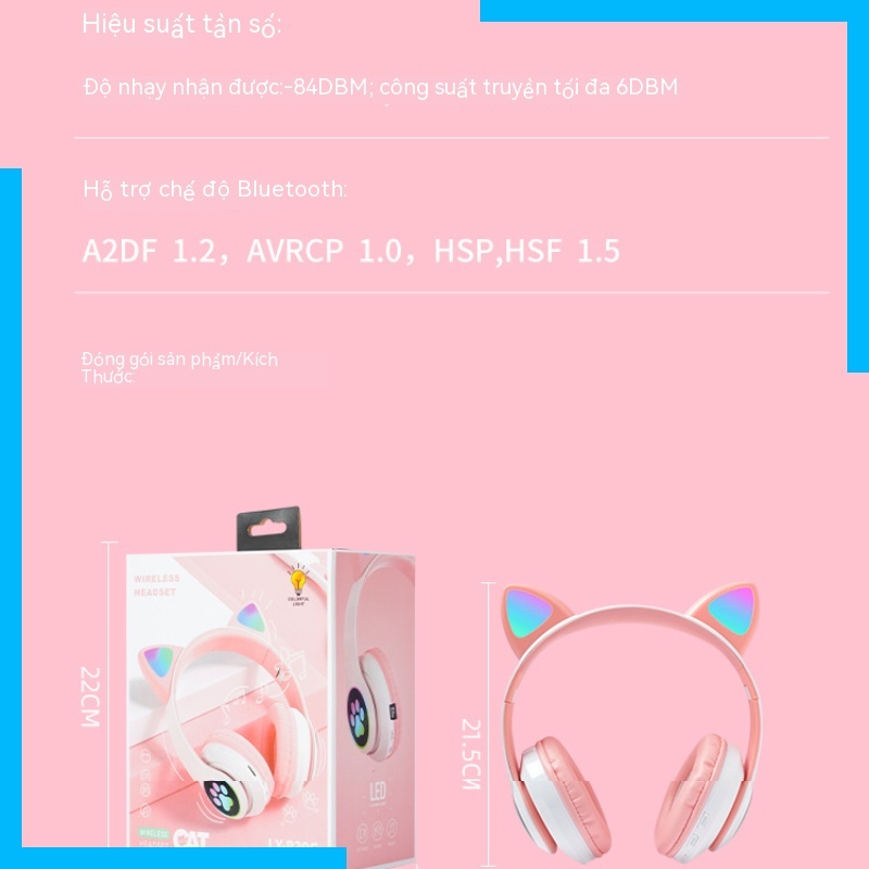 Tai Nghe Chụp Tai stn-28 Kết Nối bluetooth Không Dây Có Đèn Nhiều Màu