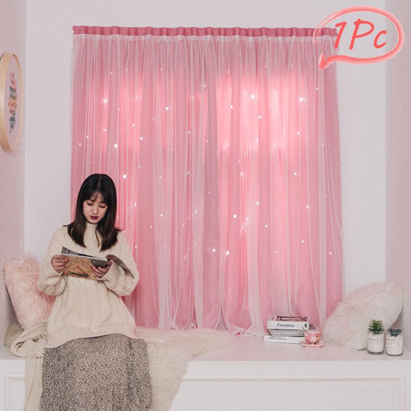 1 Rèm Cửa Vải Mờ Đục Lỗ Cho Phòng Ngủ