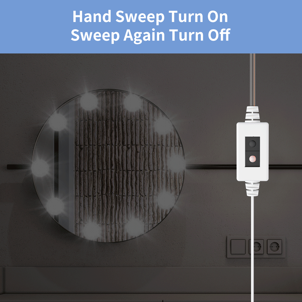 Lady LED Beauty Trang điểm Ánh sáng USB 5V Stepless Dimmer Tay Quét Chuyển đổi Hollywood Phong cách Phụ nữ Chuyên nghiệp Nội lấp đầy Ánh sáng