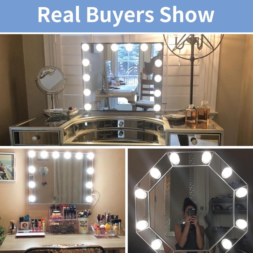 Lady LED Beauty Trang điểm Ánh sáng USB 5V Stepless Dimmer Tay Quét Chuyển đổi Hollywood Phong cách Phụ nữ Chuyên nghiệp Nội lấp đầy Ánh sáng