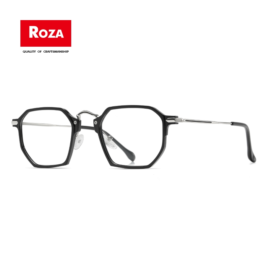 Roza Kính Mắt Gọng Đa Giác Chống Ánh Sáng Xanh Thời Trang unisex ae1641