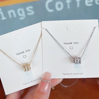 Dây Chuyền Thép Titan Mạ Vàng / Bạc Đính Đá zircon Hình Học Sang Trọng