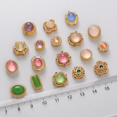 Beadia 1 Hạt charm Hình Hoa Bằng Đồng Mạ Vàng Chất Lượng Cao Dùng Làm Trang Sức diy