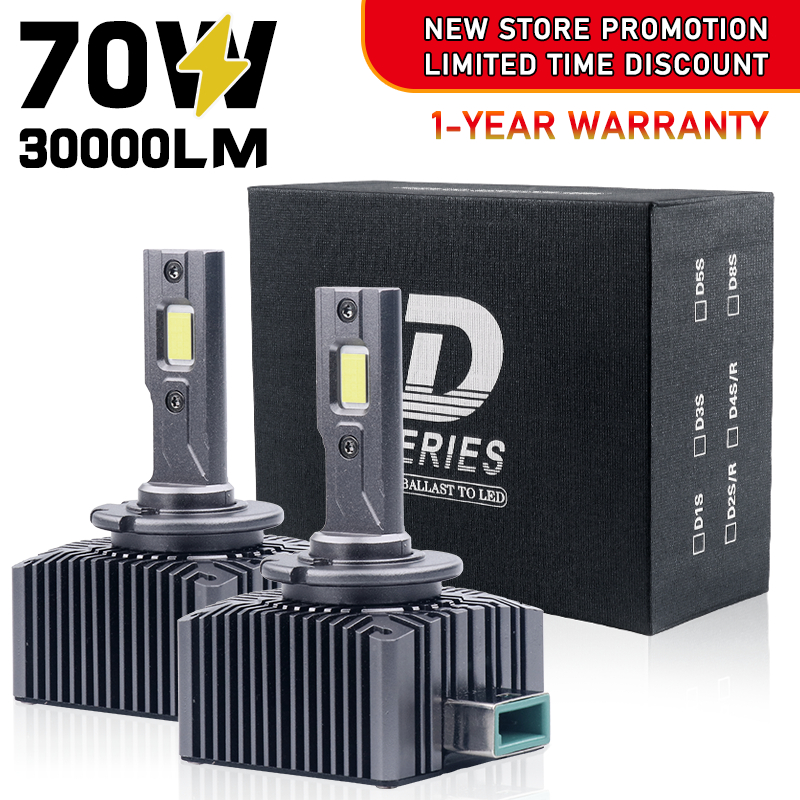 2 Chiếc Đèn Pha Ô Tô LED D1S D2S D3S D4S D8S Đèn Tự Động D2R D4R Canbus Thay Thế Bóng Đèn Chuyển Đổi