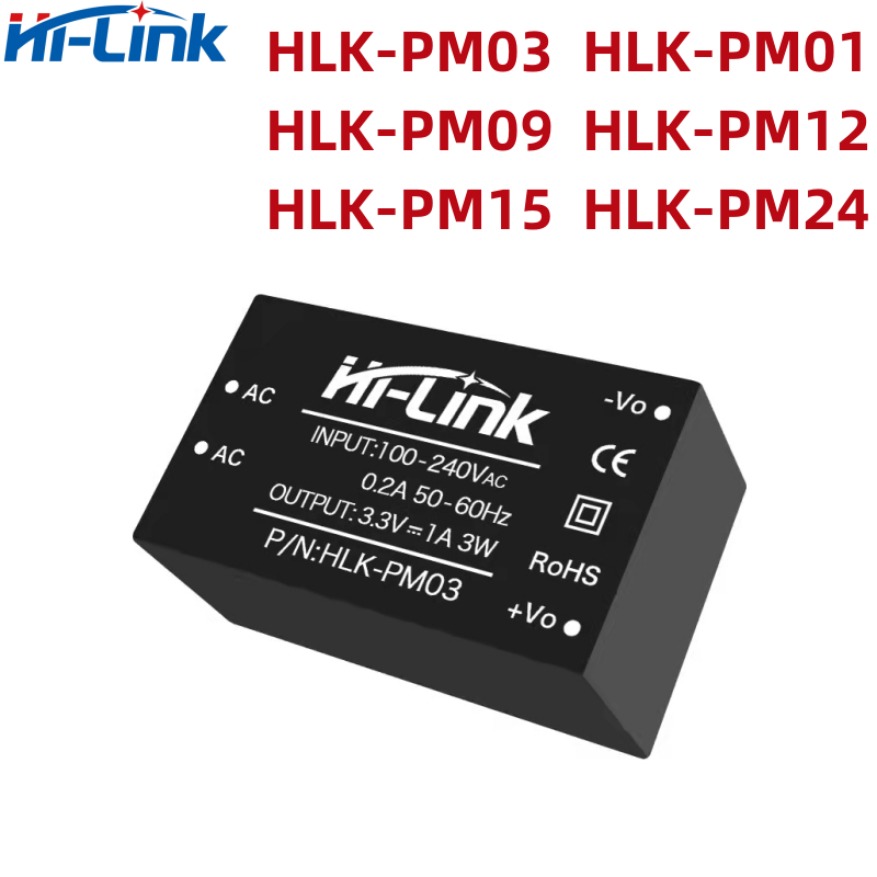 Hi-Link HLK-PM01 HLK-PM03 HLK-PM09 HLK-PM12 HLK-PM15 HLK-PM24 3W Mô-đun nguồn siêu nhỏ 220V sang 5V 