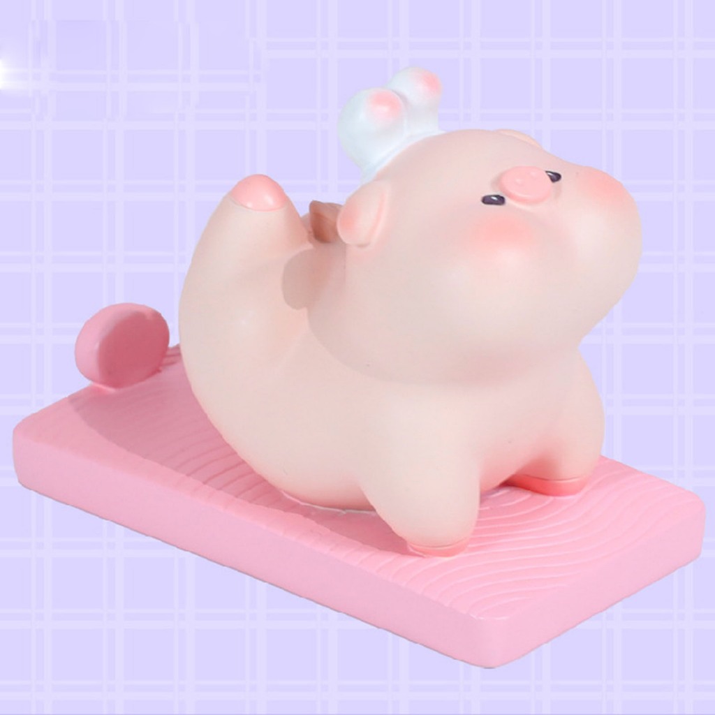 Giá Đỡ Điện Thoại Hình Lợn Tập Yoga Đáng Yêu Nhựa Cho Bàn Làm Việc Tại Nhà