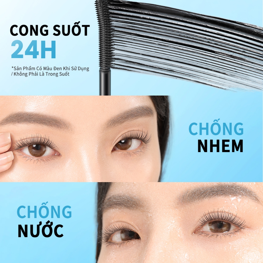 Focallure mascara Chuốt Mi Cong Vút Và Dài Hơn 24h Nhanh Khô Chống Thấm Nước Và Mồ Hôi Lâu Trôi 7.5g