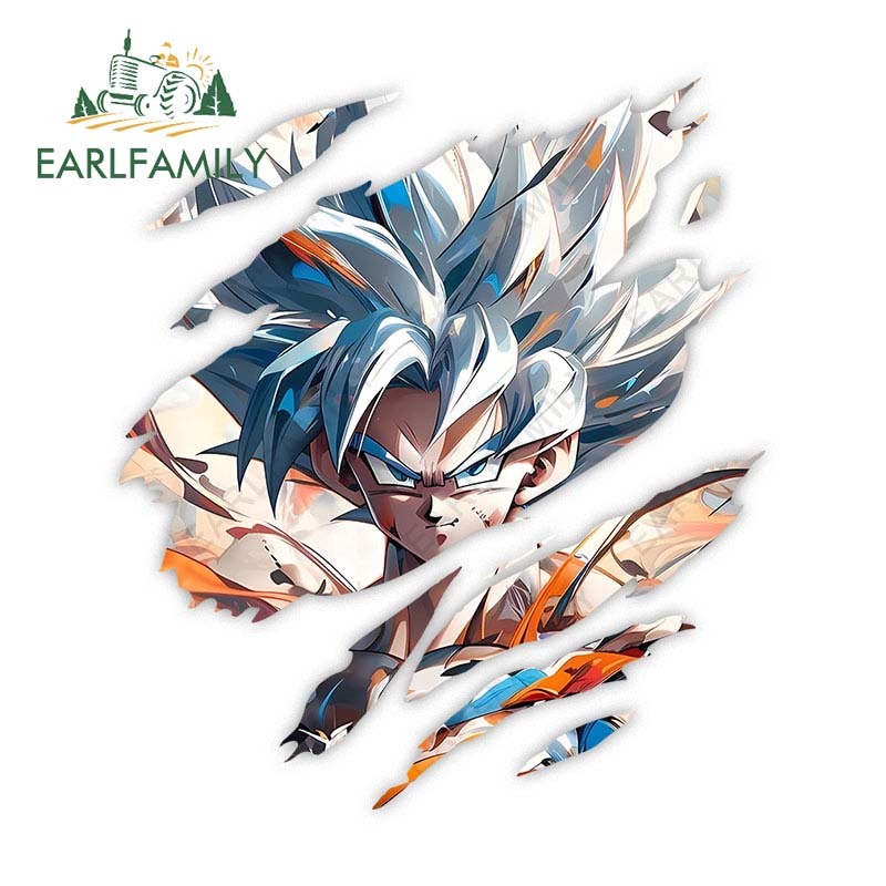 Earlfamily 13cm Dragon Ball Anime Xé Xe Miếng Dán RV Camper Chống Nước Sáng Tạo Decal Graffiti Chống Trầy Xước Bảo Vệ Cửa Ô Tô Thời Trang