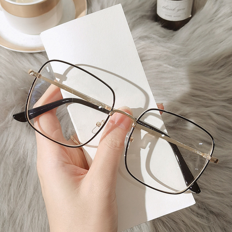 Kính mát nam nữ VIENDO kim loại gọng vuông kim loại chống tia UV chống ánh sáng xanh thời trang