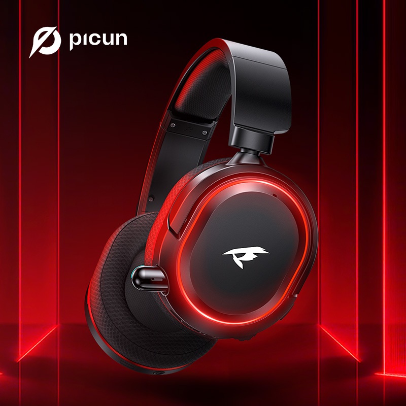 Tai nghe chơi game không dây 4 trong 1 Picun G2, Âm thanh vòm 7.1, Thời gian chơi 100H, Dongle & Bluetooth 5.3 2.4Ghz, Tai nghe chơi game có Mic ENC có thể thu vào, Đèn RGB, cho PC PS5 PS4