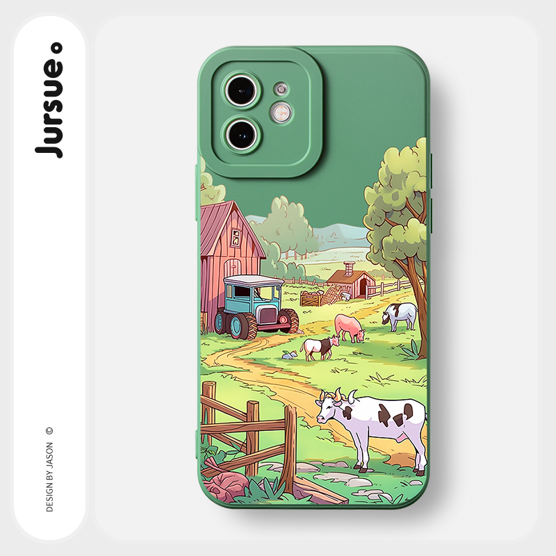 Ốp lưng JURSUE mềm hoạt hình dễ thương đẹp độc lạ Cho iPhone 15 14 13 12 11 Pro Max SE 2020 X XR XS 8 7 ip 6S 6 Plus XYY4440
