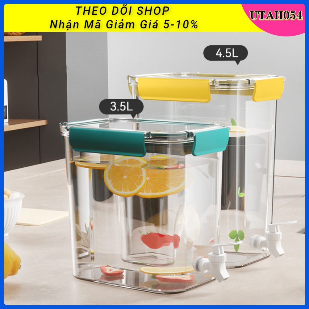 Bình đựng nước có vòi để tủ lạnh tiện dụng 3.5L/4.5L cho nhà bếp【Utah054】