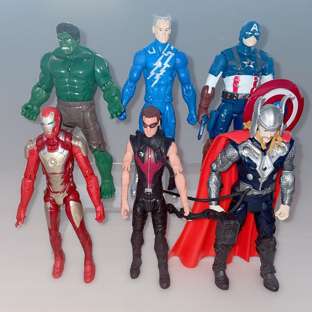Set 6 Mô Hình Nhân Vật Siêu Anh Hùng Marvel 16cm mk 50 hulk hawkeye